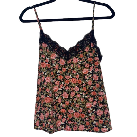bp Tops - Nordstrom BP Tank Top camisole Sleeveless Shirt Floral Rose Print Eyelash Lace